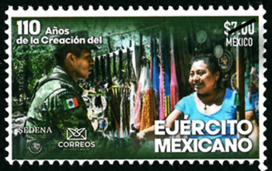 Imagen de Timbre postal: 110 Años de la Creación del Ejército Mexicano