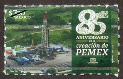 Imagen de Timbre postal: 85 Aniversario de la creación de Petróleos Mexicanos (PEMEX)