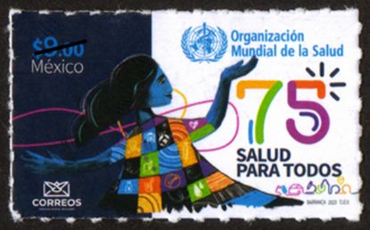 Imagen de Timbre postal: 75 Años de la Organización Mundial de la Salud