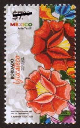 Imagen de Timbre postal: México Arte Textil, Bordado Yucateco