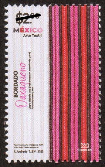 Imagen de Timbre postal: México Arte Textil, Bordado Oaxaqueño