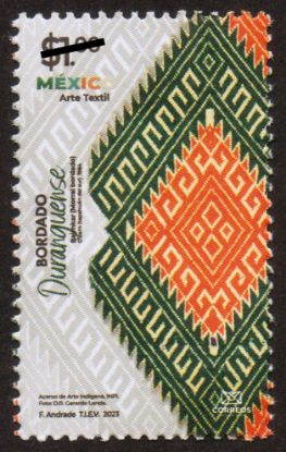 Imagen de Timbre postal: México Arte Textil, Bordado Duranguense
