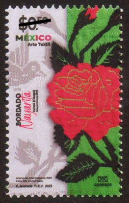 Imagen de Timbre postal: México Arte Textil, Bordado Nayarita