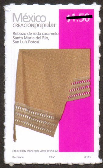 Imagen de Timbre postal: México Creación Popular Rebozo de Seda Caramelo