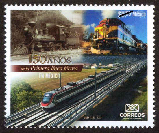 Imagen de Timbre postal: 150 Años de la primera línea férrea en México