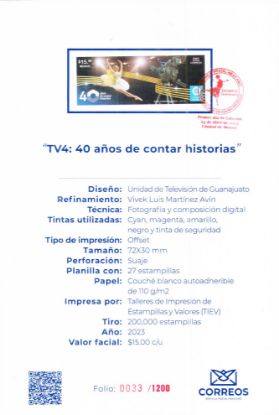 Imagen de Timbre postal: TV4 Guanajuato: 40 años de contar historias