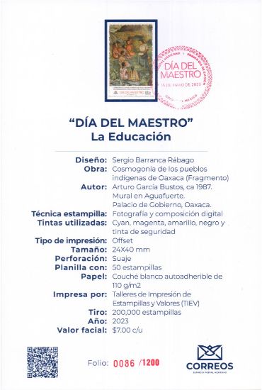 Imagen de Timbre postal: Día del maestro