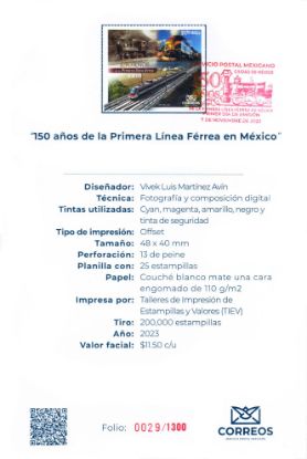 Imagen de Timbre postal: 150 Años de la primera línea férrea en México