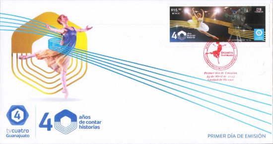 Imagen de Timbre postal: TV4 Guanajuato: 40 años de contar historias