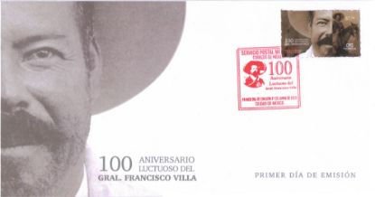 Imagen de Timbre postal: 100 Aniversario luctuoso del General  Francisco Villa
