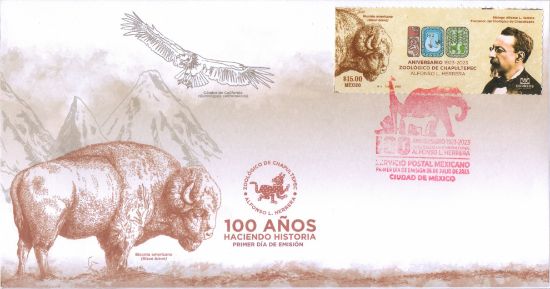 Imagen de Timbre postal: 100 Años del Zoológico de Chapultepec, Alfonso L. Herrera