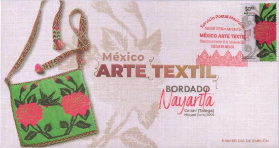 Imagen de Timbre postal: México Arte Textil, Bordado Nayarita