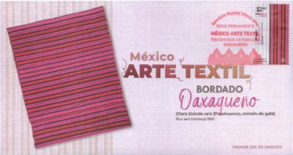 Imagen de Timbre postal: México Arte Textil, Bordado Oaxaqueño
