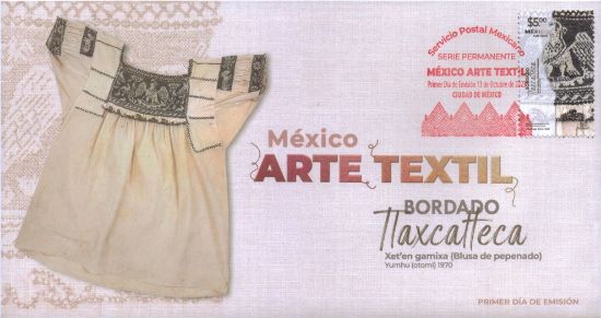 Imagen de Timbre postal: México Arte Textil, Bordado Tlaxcalteca