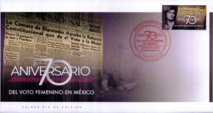 Imagen de Timbre postal: 70 Años del voto femenino en México