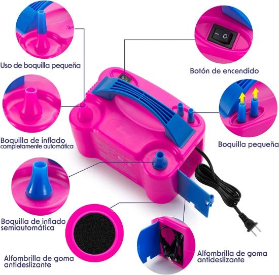 Imagen de San y Kad Bomba Para Inflar Globos Infladora Electrica Rosa