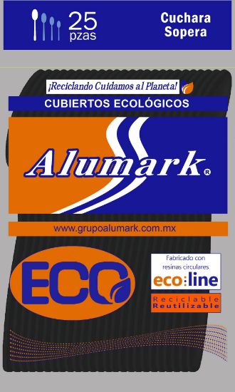 Imagen de 1000pz Cuchara Sopera Negra Desechable Alumark (plástico)