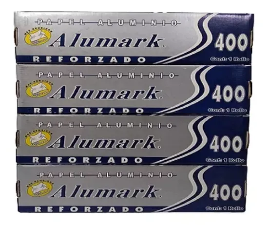 Imagen de Papel Aluminio Alumark Modelo 400-1.5kg Caja 4 Rollos Grueso