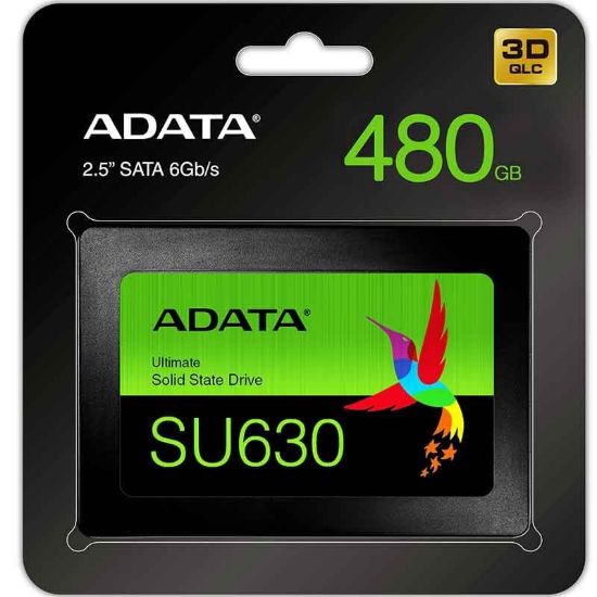 Imagen de SSD ADATA ASU630SS-480GQ-R 480GB DISCO DURO UNIDAD ESTADO SOLIDO PC LAPTOP SATA GAMER NEGRO 3D