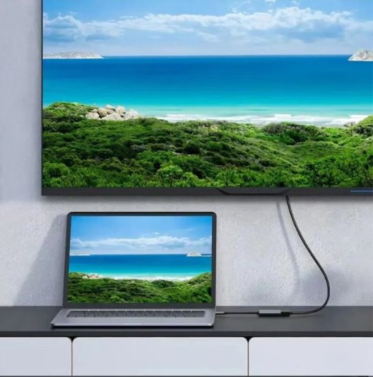Imagen de Cable adaptador convertidor tipo C macho a HDMI 4K hembra 