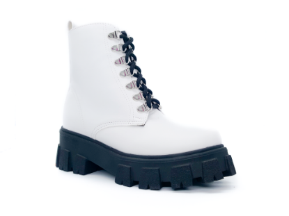 Imagen de Botas Plataformas #500 Vinipiel Blanco Suela Negra