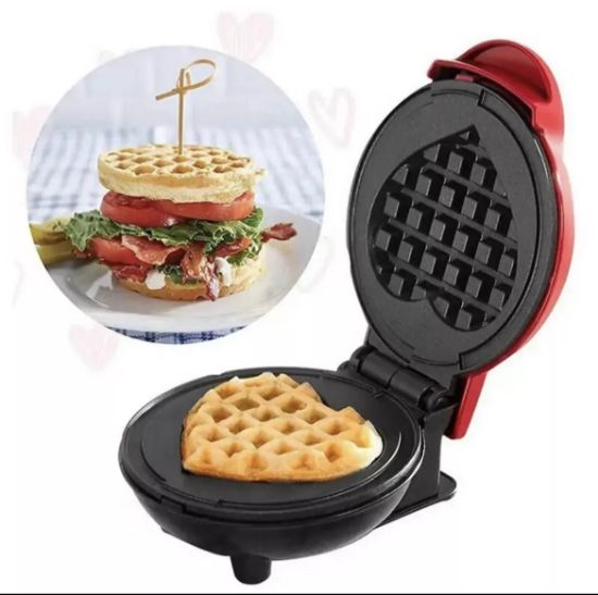 Imagen de Combo Cuates Máquina Pequeña Para Hacer Waffles Para Desayunos Redonda V2
