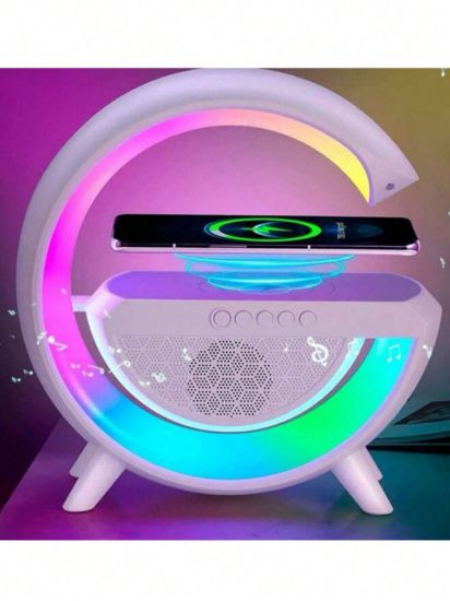 Imagen de Combo Cuates Bocina bluetooth con base para carga inalámbrica, luz led. (MODELO G)