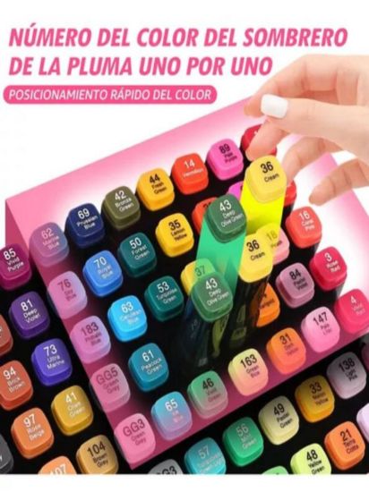 Imagen de Combo Cuates 80 Colores Marcadores Doble Punta Plumones Punta De Pincel