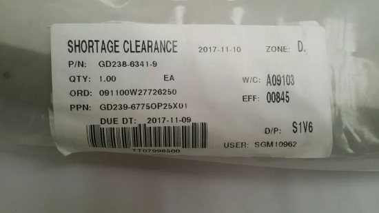 Imagen de Surround GD238 6341 9 , Refacción; Aircraft Tail 9845 , marca: Bombardier