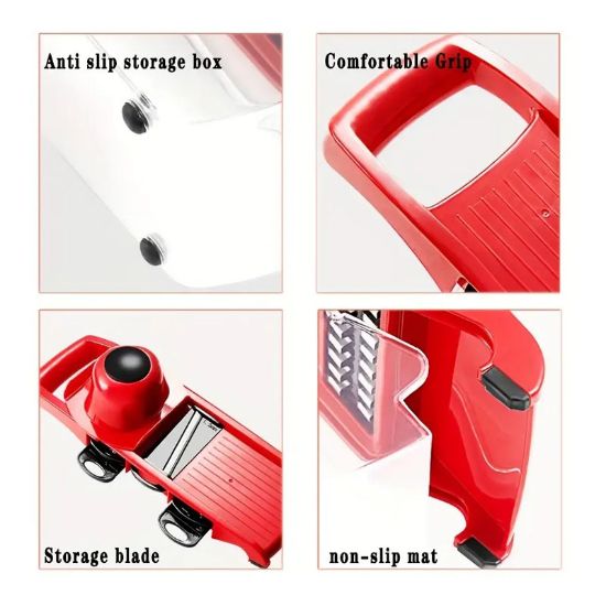 Imagen de RALLADOR DE VERDURAS MANDOLINA ROJO