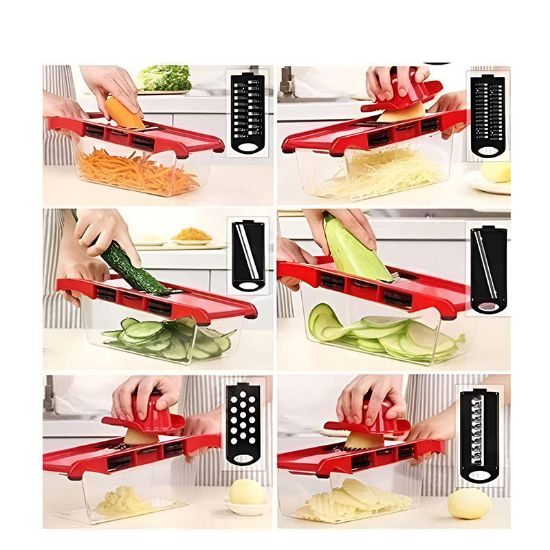 Imagen de RALLADOR DE VERDURAS MANDOLINA ROJO