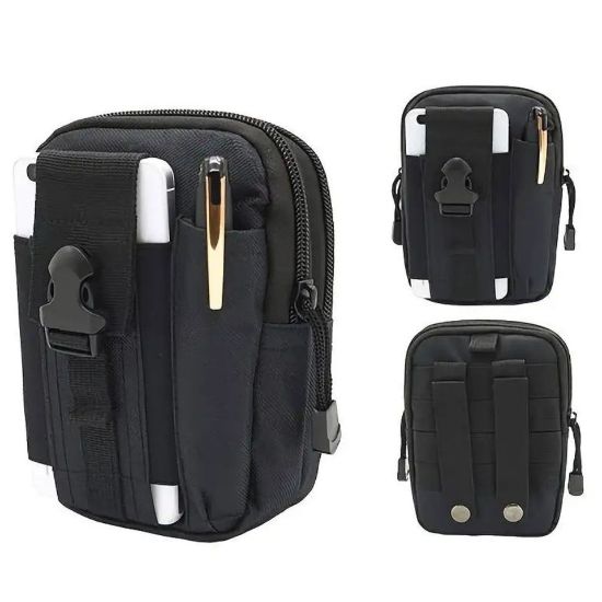 Imagen de Mochila bolsa táctica militar negro deporte porta teléfono cartera impermeable multifunción moto