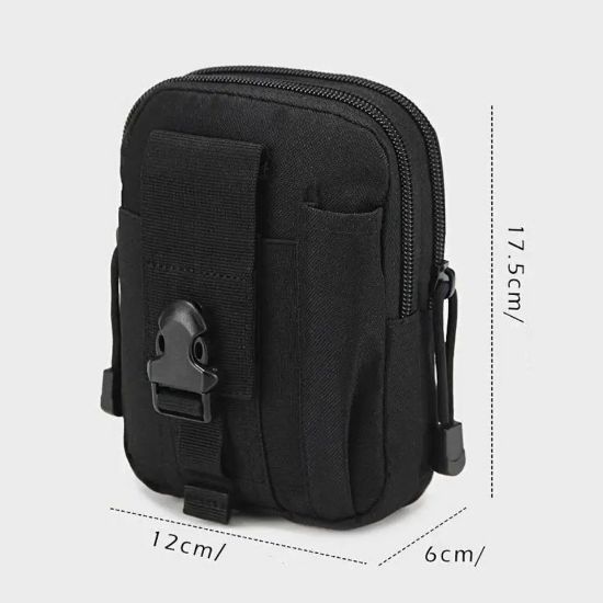 Imagen de Mochila bolsa táctica militar negro deporte porta teléfono cartera impermeable multifunción moto