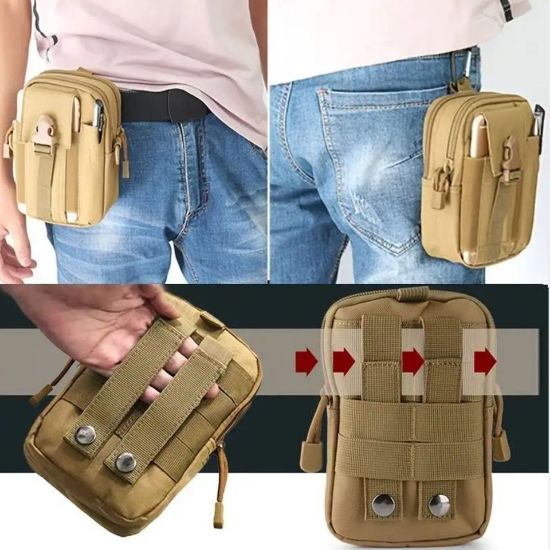 Imagen de Mochila bolsa táctica militar negro deporte porta teléfono cartera impermeable multifunción moto