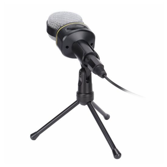 Imagen de Micrófono con tripié para conferencias o podcasts