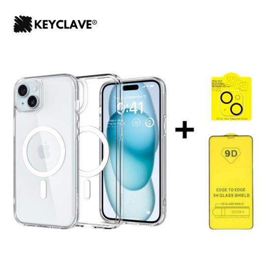 Imagen de Kit Funda Magsafe + Mica Pantalla 9D Cristal + Mica Cámara Para iPhone