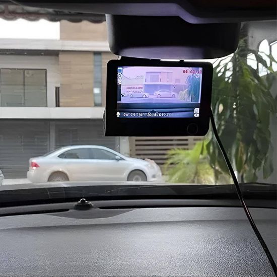 Imagen de Cámara de vigilancia 3 en 1, reversa, frente y dentro para auto