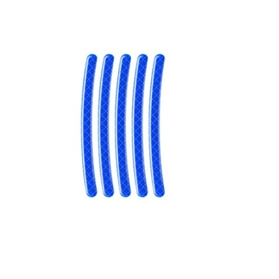 Imagen de Pegatina azul cinta reflectante llanta neumático coche tira advertencia seguridad rueda moto bici