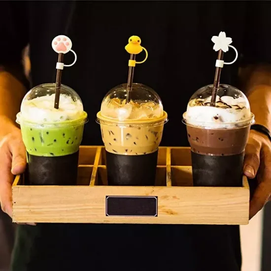 Imagen de Tapon Para Popote 6pz Tipo Vaso Café Termo Tapones Kawaii