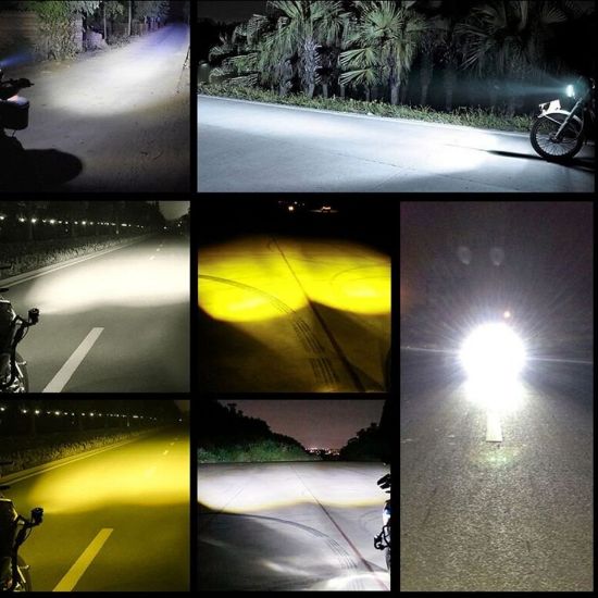 Imagen de Faro auxiliar Mini luz moto camión blanco Ámbar lámpara foco antiniebla metálico botón auto led