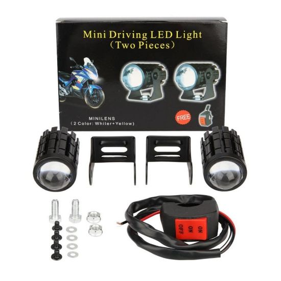 Imagen de Faro auxiliar Mini luz moto camión blanco Ámbar lámpara foco antiniebla metálico botón auto led