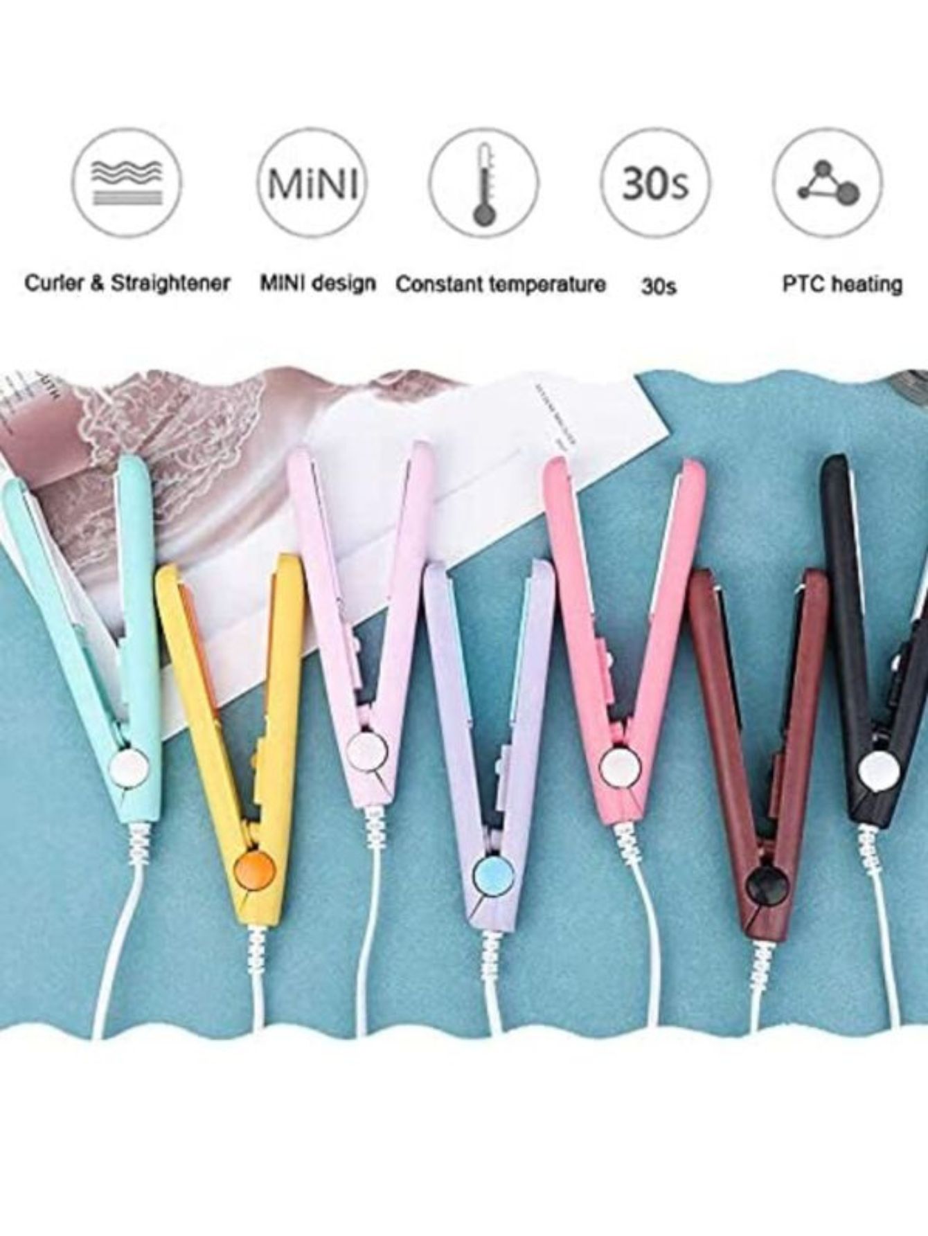 Ricolandia piezas Mini Plancha Para Cabello Alaciadora De Pelo Portatil  Potente Para Viaje