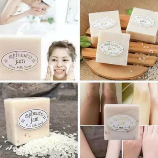 Imagen de Ricolandia Jabón de Arroz Tailandés, Jabón Blanqueador Hidratante con Colágeno. 12 piezas