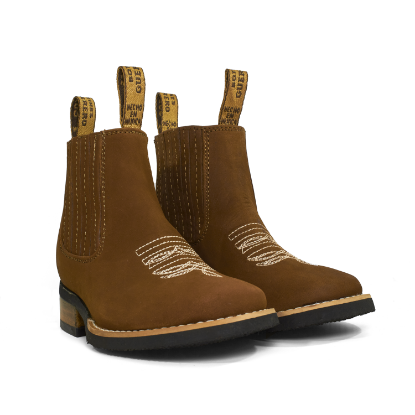 Imagen de Botines Niño Vaqueros 100% Piel Bota Cuadrada Charro