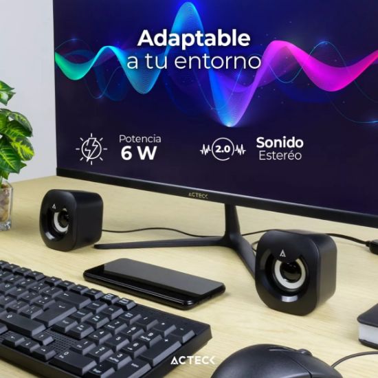 Imagen de Acteck Bocinas Esence Basic Alámbrico 6W RMS 3.5mm Negro