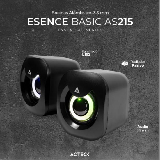 Imagen de Acteck Bocinas Esence Basic Alámbrico 6W RMS 3.5mm Negro