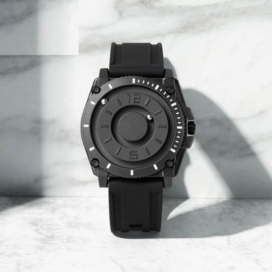 Imagen de Reloj deportivo informal de lujo balines negro contra agua militar magnético metálico imanes
