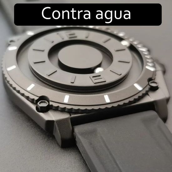 Imagen de Reloj deportivo informal de lujo balines negro contra agua militar magnético metálico imanes
