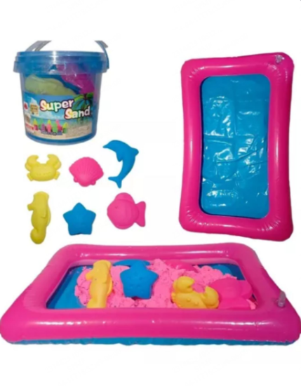 Imagen de Arena Mágica Sensorial Con Mini Alberca Inflable Y Juguetes