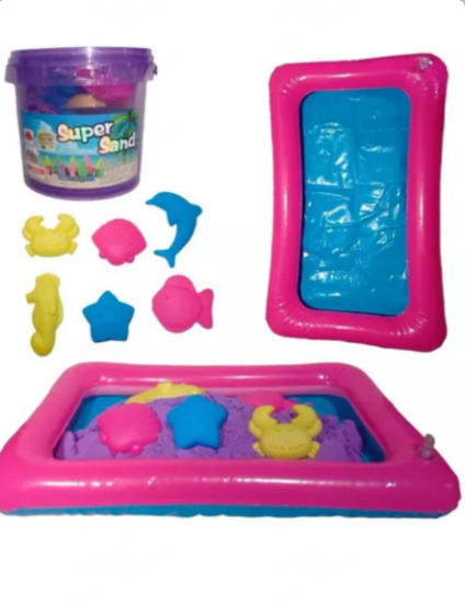 Imagen de Arena Mágica Sensorial Con Mini Alberca Inflable Y Juguetes